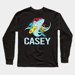 Funny Shark - Casey Name Long Sleeve T-Shirt